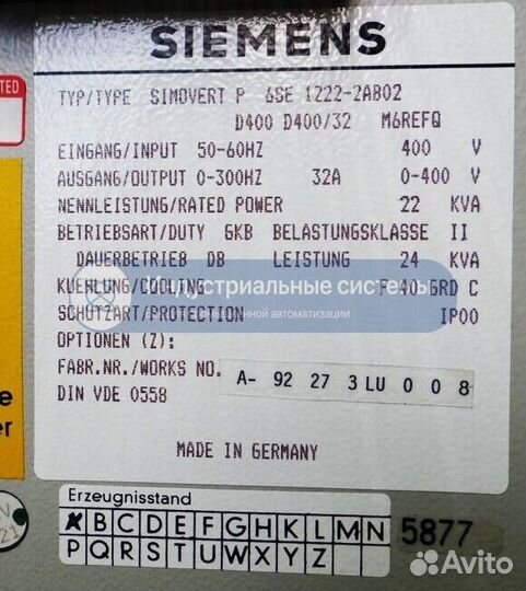 Преобразователь Siemens 6SE1222-2AB02