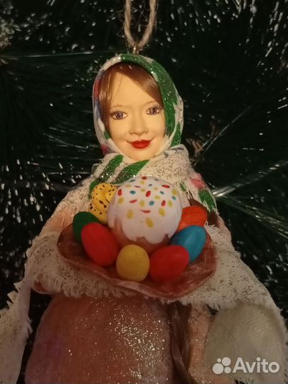 Елочные игрушки из ваты