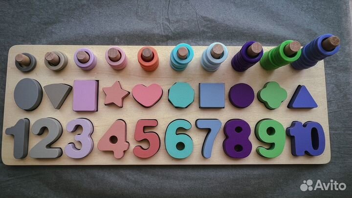 Цифровая логарифмическая доска сортер 3в1