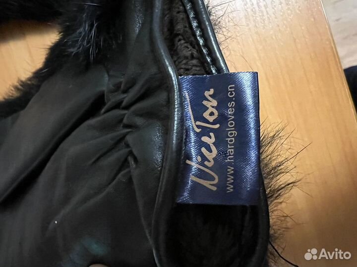 Варежки из натуральной кожи и меха кролика