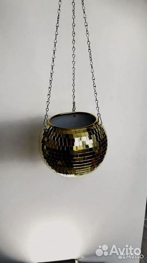 Кашпо из диско шара / кашпо из зеркальной мозаики