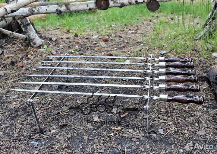 Подарочный набор шампуров в коже 