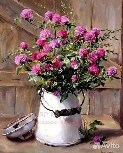 Алмазная мозаика 40x50 Букет клевера