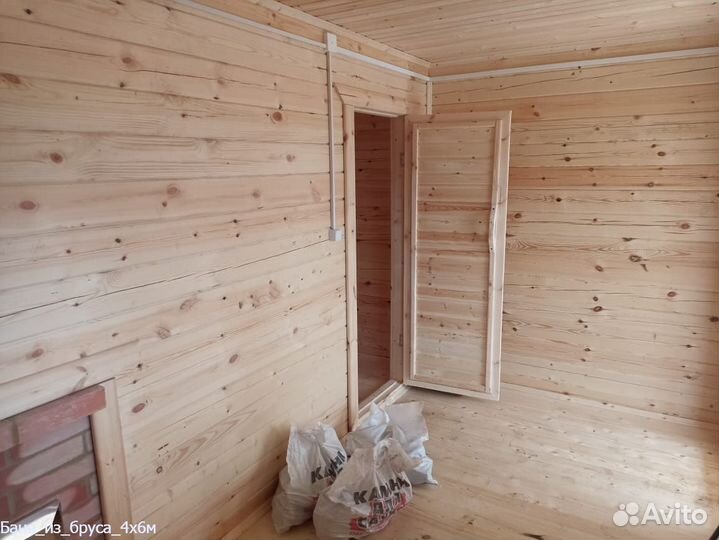 Баня из бруса 6x4м Ясень шимо светлый