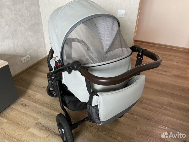 Коляска 2в1 Tutis nanny (серая, эко-кожа)