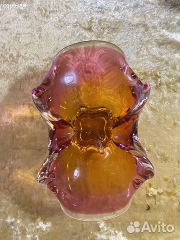 Ваза для конфет, цветное Чешское стекло