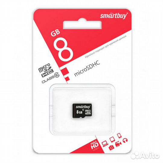 MicroSD 8Gb class10 Smartbuy без адаптера