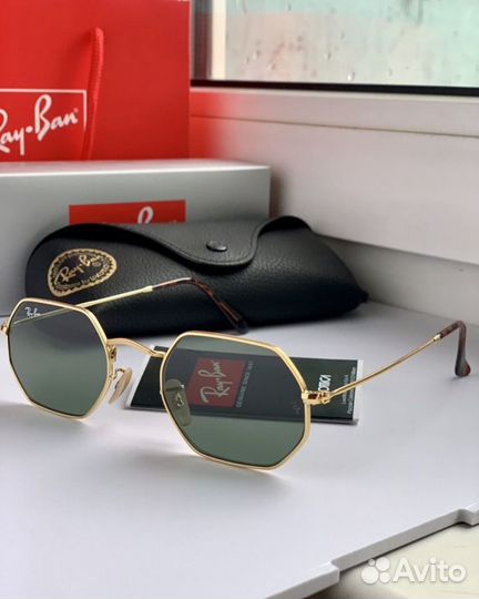 Очки ray ban octagonal зеленые