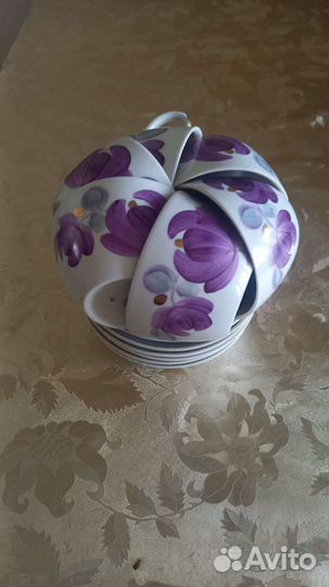 Чайные чашки с блюдцами 6 шт