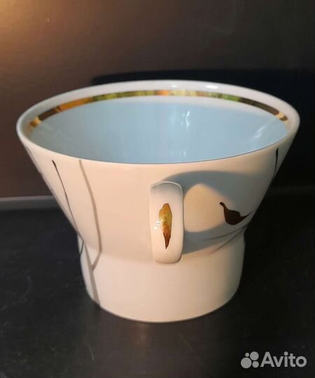 Чайная пара Гигант Дулево золотая ветка, осень