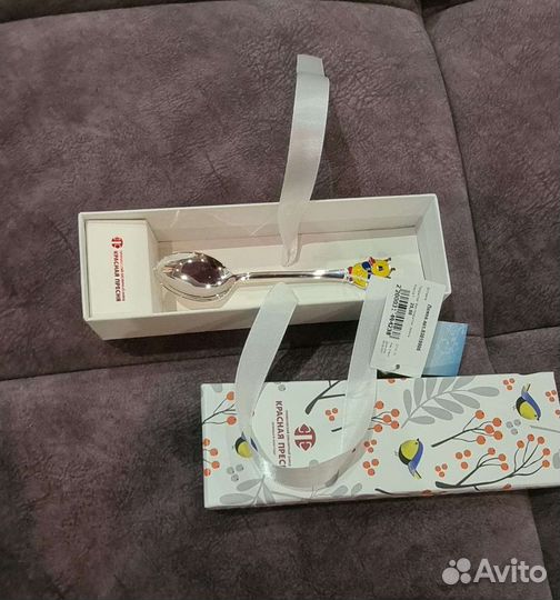 Серебряная чайная детская ложечка 25грамм, новая