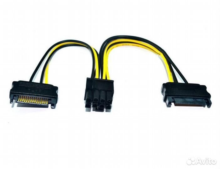 Переходник питания 2xsata power на 8-pin (6+2) для