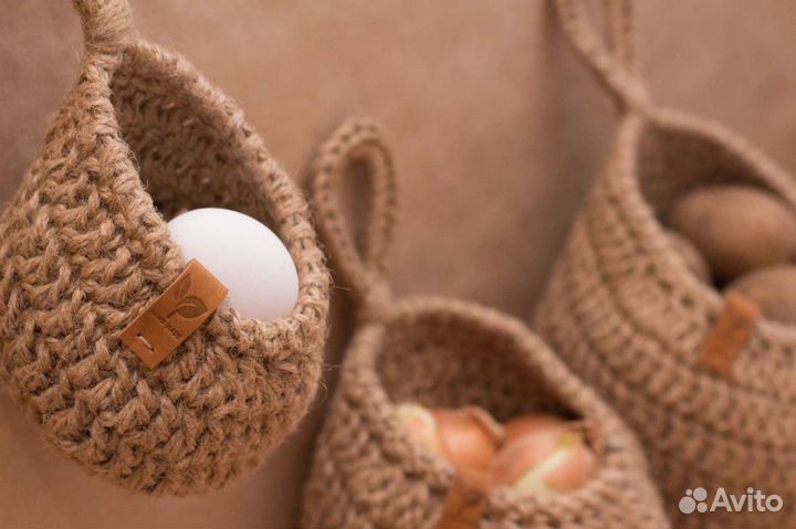 Подвесные корзины из джута для хранения овощей, фр