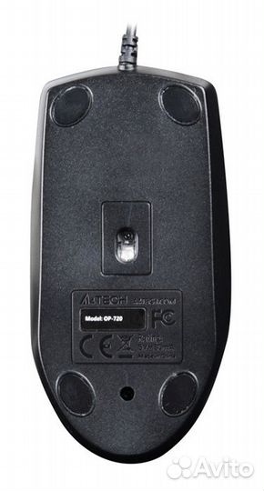 Мышь A4Tech OP-720 черный оптическая 1200dpi USB 3but (OP-720 USB (black)