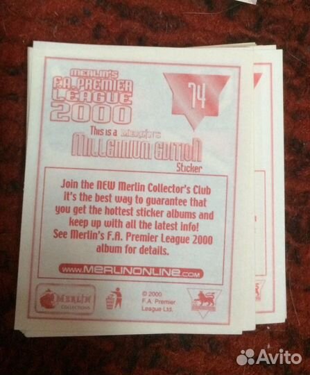 Наклейки Merlin F.A. Premier League 2000