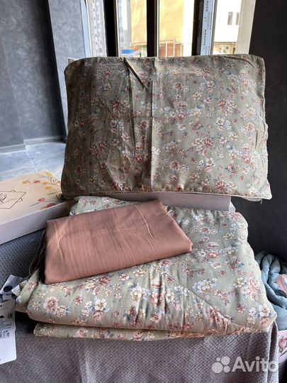 Постельное белье с готовым одеялом евро