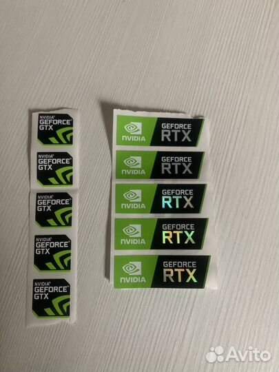 Наклейка Intel core i3, i5, i7. Nvidia RTX, GTX