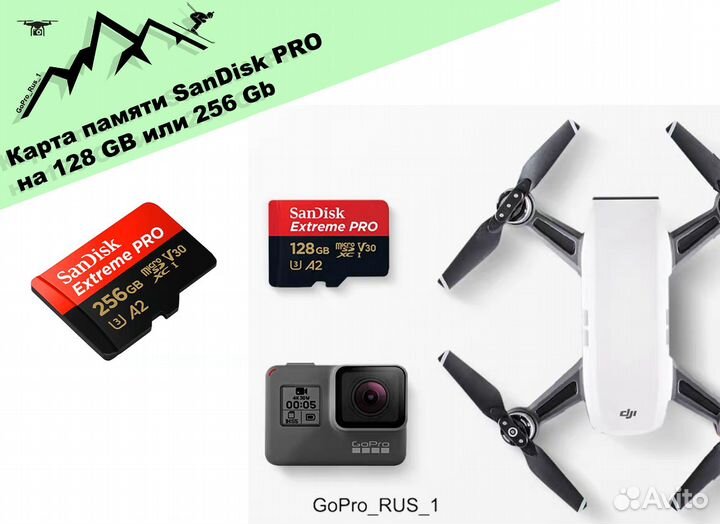 Карта памяти SanDisk PRO на 128 GB или 256 Gb