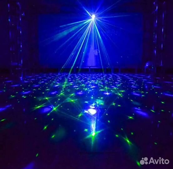 Диско шар RGB + лазер (зелёный, красный)