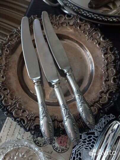 Ножи Мельхиор в Посеребрении (Винтаж)