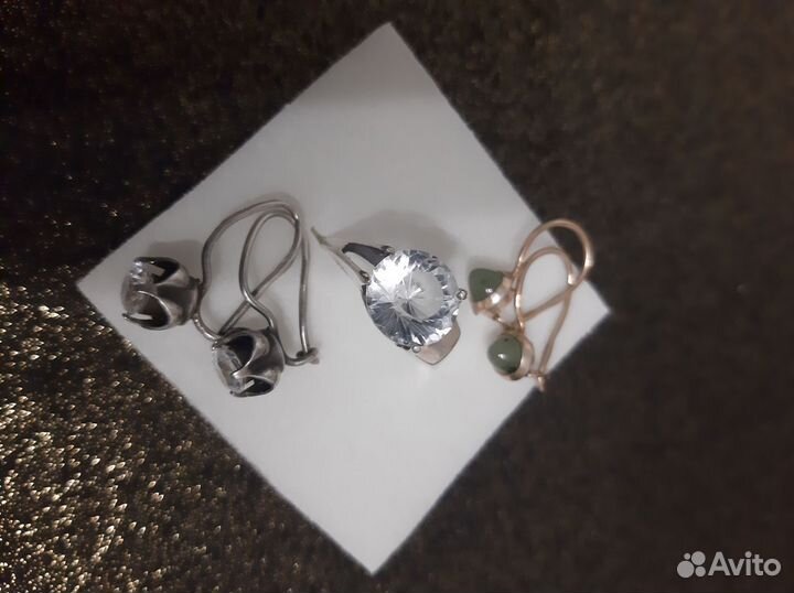 Серьги разные Бронь с александритом