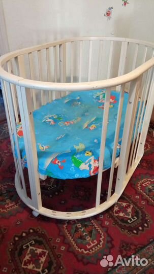 Детская кроватка круглая овальная