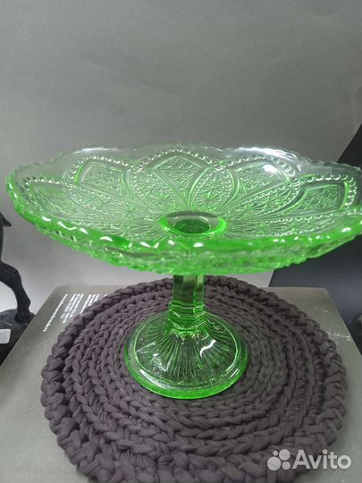 Ваза фруктовница цветное стекло