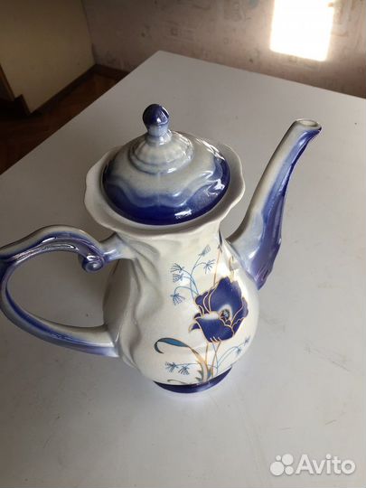 Кофейник чайник фарфоровый гжель