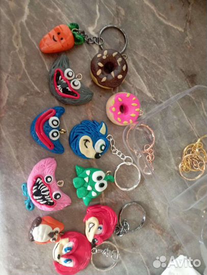 Брелки ручной работы из полимерной глины