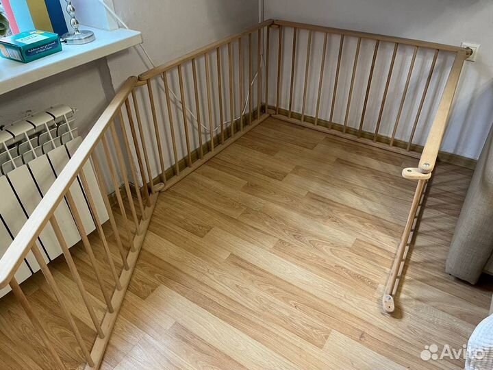 Большой детский игровой манеж деревянный (бук)