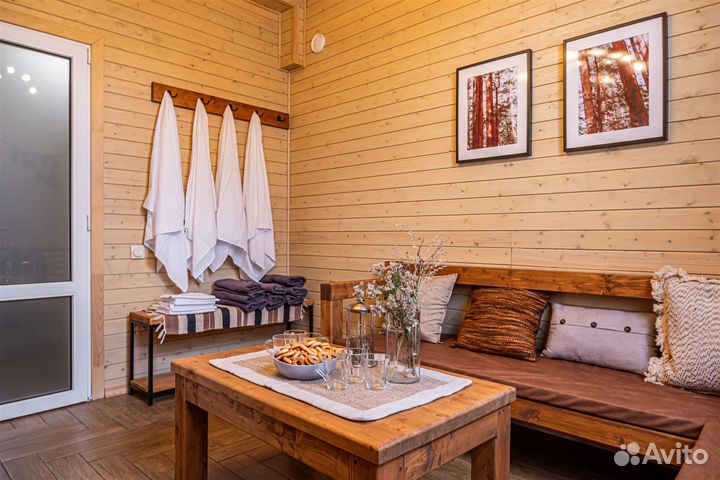 Русская баня на дровах с бассейном