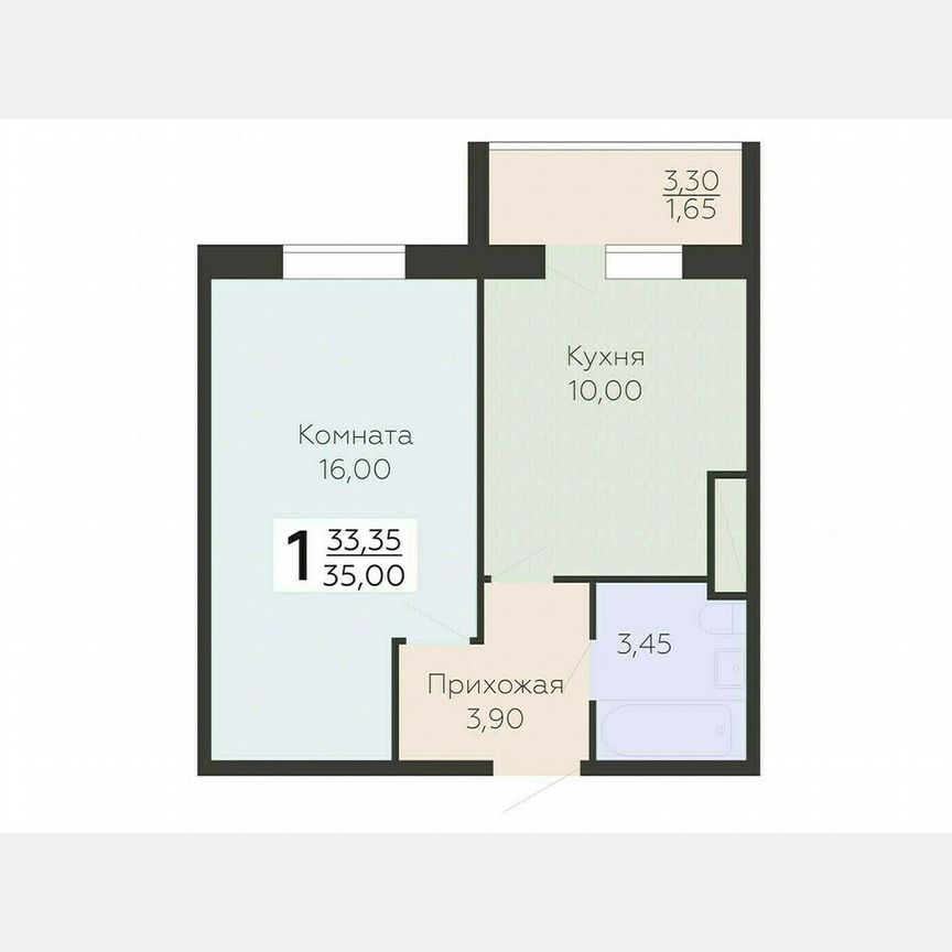 1-к. квартира, 35 м², 9/15 эт.