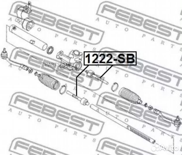 Febest 1222-SB тяга рулевая правая\ Hyundai Solaris 1.4/1.6 10