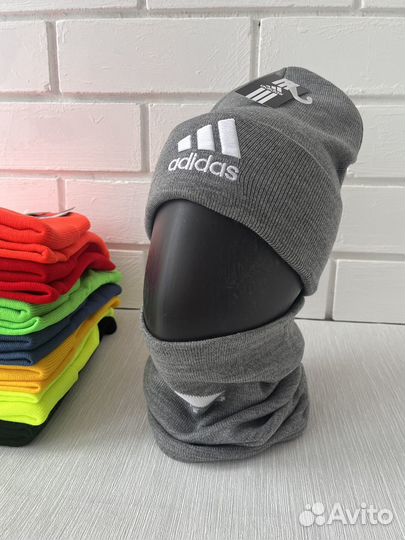 Новый комплект шапка и снуд Adidas