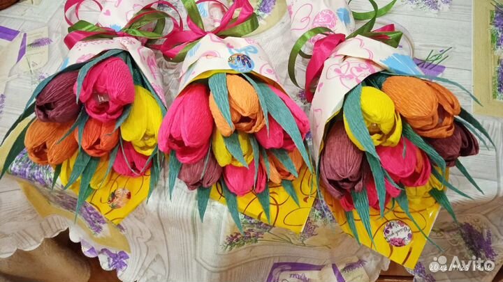 Букет тюльпанов из конфет