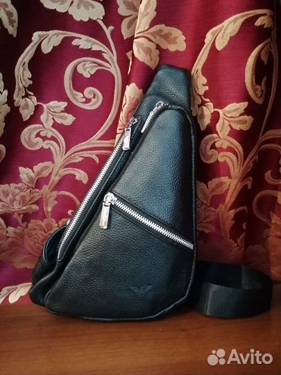 Мужская кожаная сумка Armani