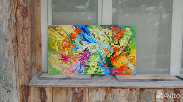 Картина интерьерная 48х84 Цветы