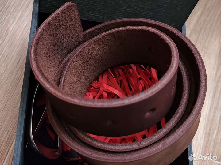 Ремень мужской, натуральная кожа, коричневый