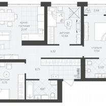 3-к. квартира, 81 м², 10/16 эт.