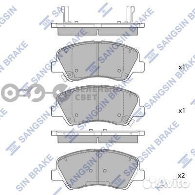 Sangsin brake SP1399A Колодки тормозные передние h