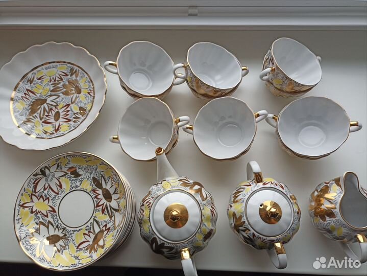 Чайный сервиз лфз золотые ромашки