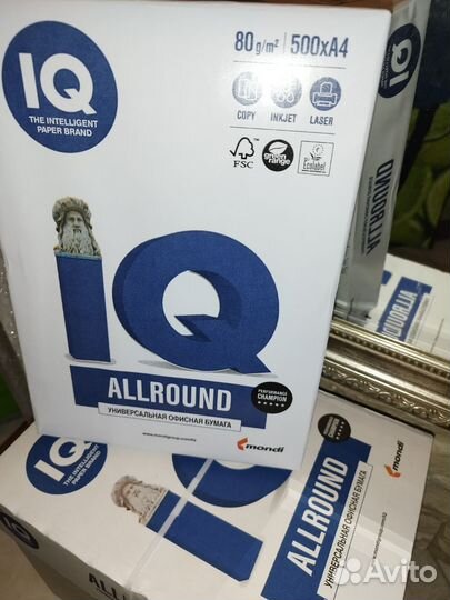 Бумага А4 IQ Allround, 80г/кв.м., 500л