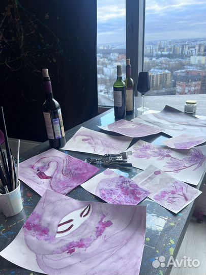 Мастер класс картина вином