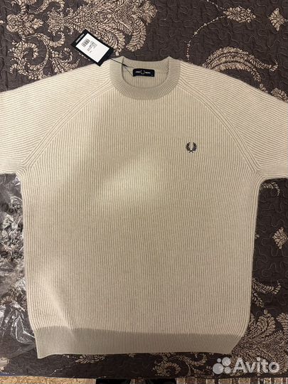 Fred perry alpaca blend ribbed knit свитер/джемпер