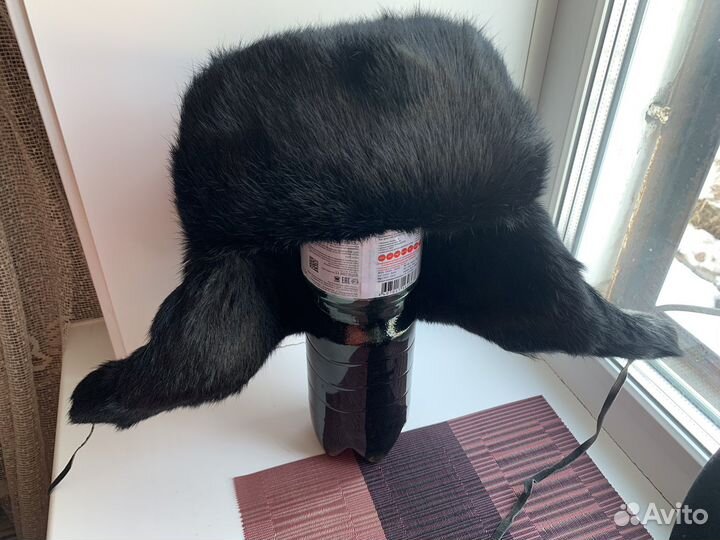 Шапка-ушанка из кролика мужская