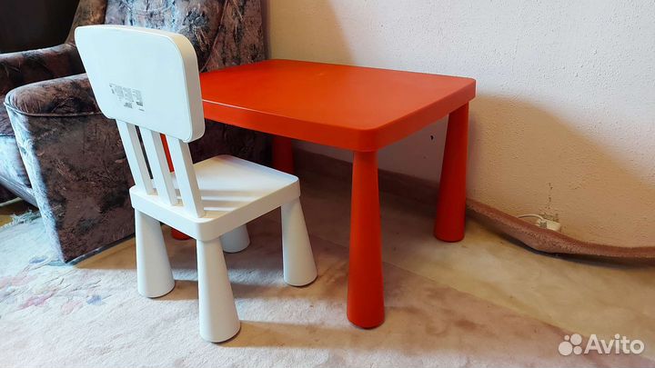 Детский стол и стул IKEA mammut
