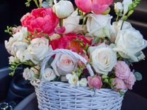 Букет цветов пионы, розы, цветы букеты, доставка