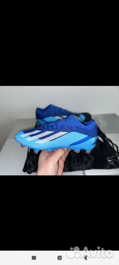 Бутсы Adidas X crazyfast в голубой расцветке