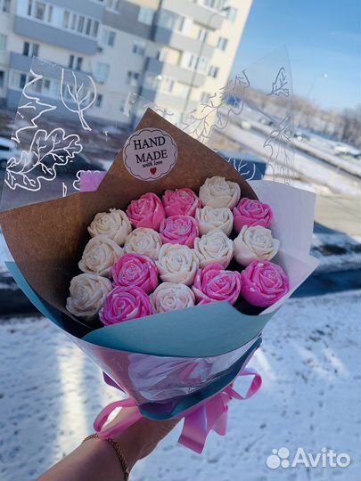 Шоколадные розы букет шоколад ручной работы