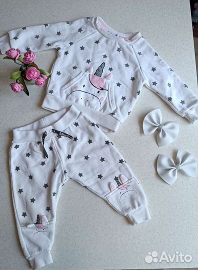 Пакет одежды на девочку 74-80см лот 2